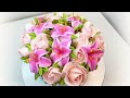 Тортик с Лилиями и Розами 2(крем БЗК). /Cake with Lilies and Roses 2(protein custard).