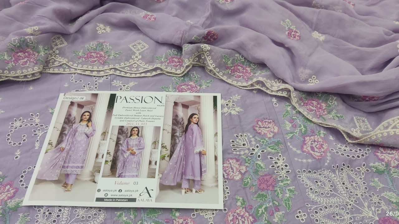 Passion by Aalaya 3pc luxury embroidered chikankari collection 