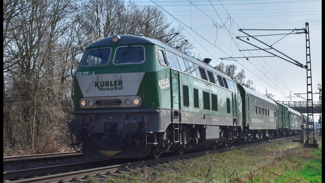 Bahnverkehr / Rail Traffic in Ratingen Lintorf mit Kübler 218 399! uvm 5/3/26