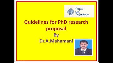 Guidelines for PhD research proposal|PhD Research schedule| PhD planner @Progress with Prof.Mahamani