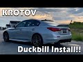 Infiniti q50 krotov wide body mock up and duck bill spoiler install