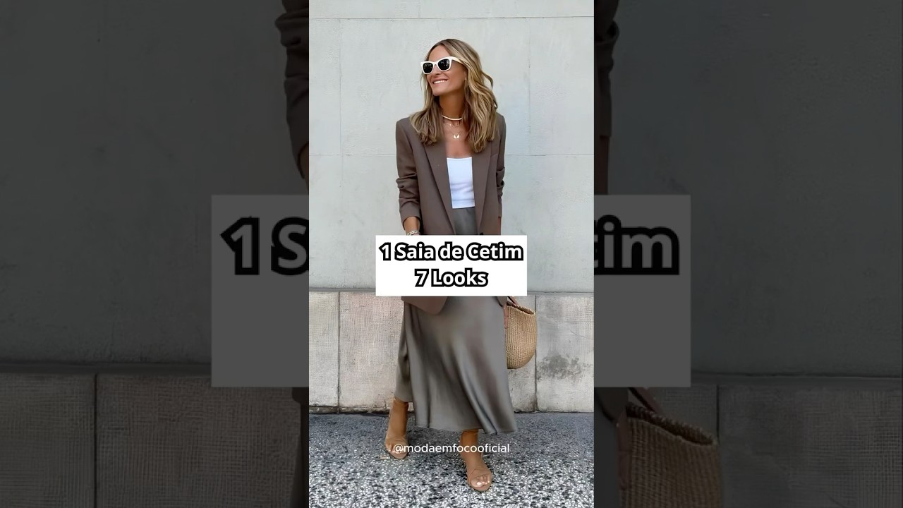 1 saia de cetim, 7 looks diferentes! Vem ver como essa peça pode ser super versátil! 