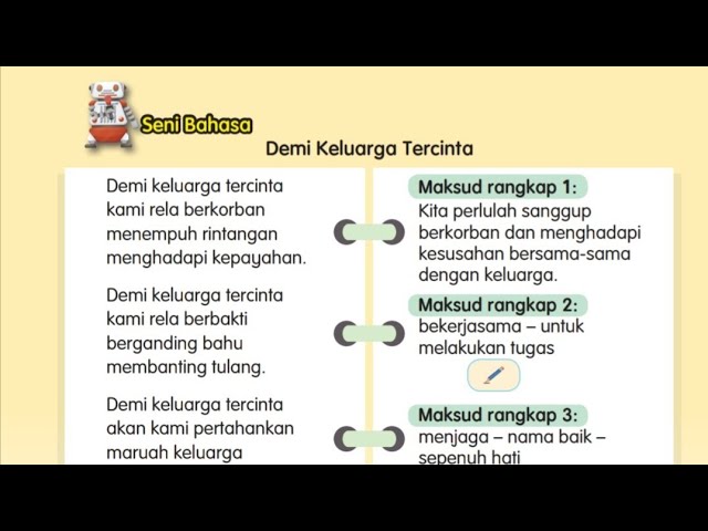 Seni Bahasa Sajak Demi Keluarga Tercinta Sjk Bahasa Melayu Tahun 5 Muka Surat 15 Youtube