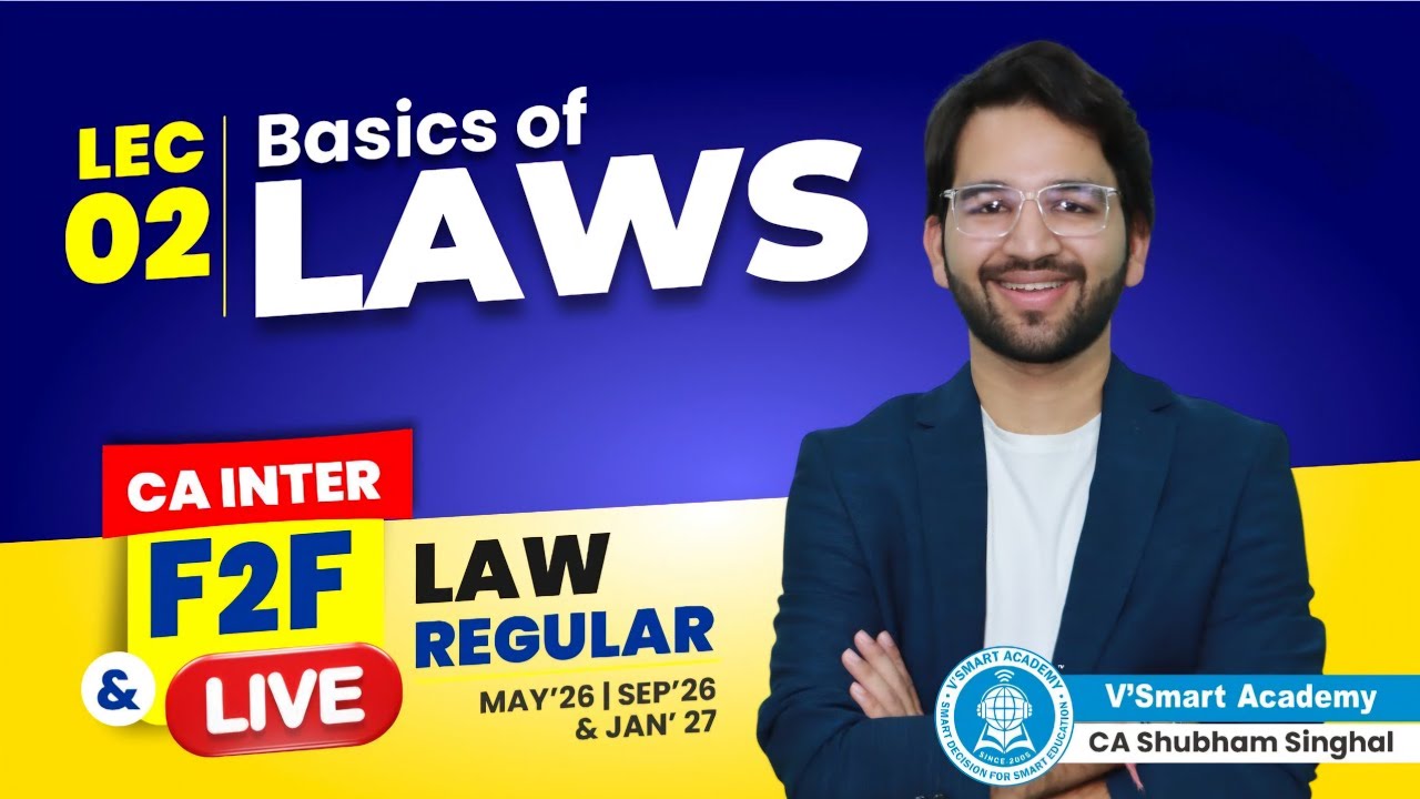 CA Inter Law Live Regular Batch - Demo Lecture 2 | Sept'26 & Jan'27 ...