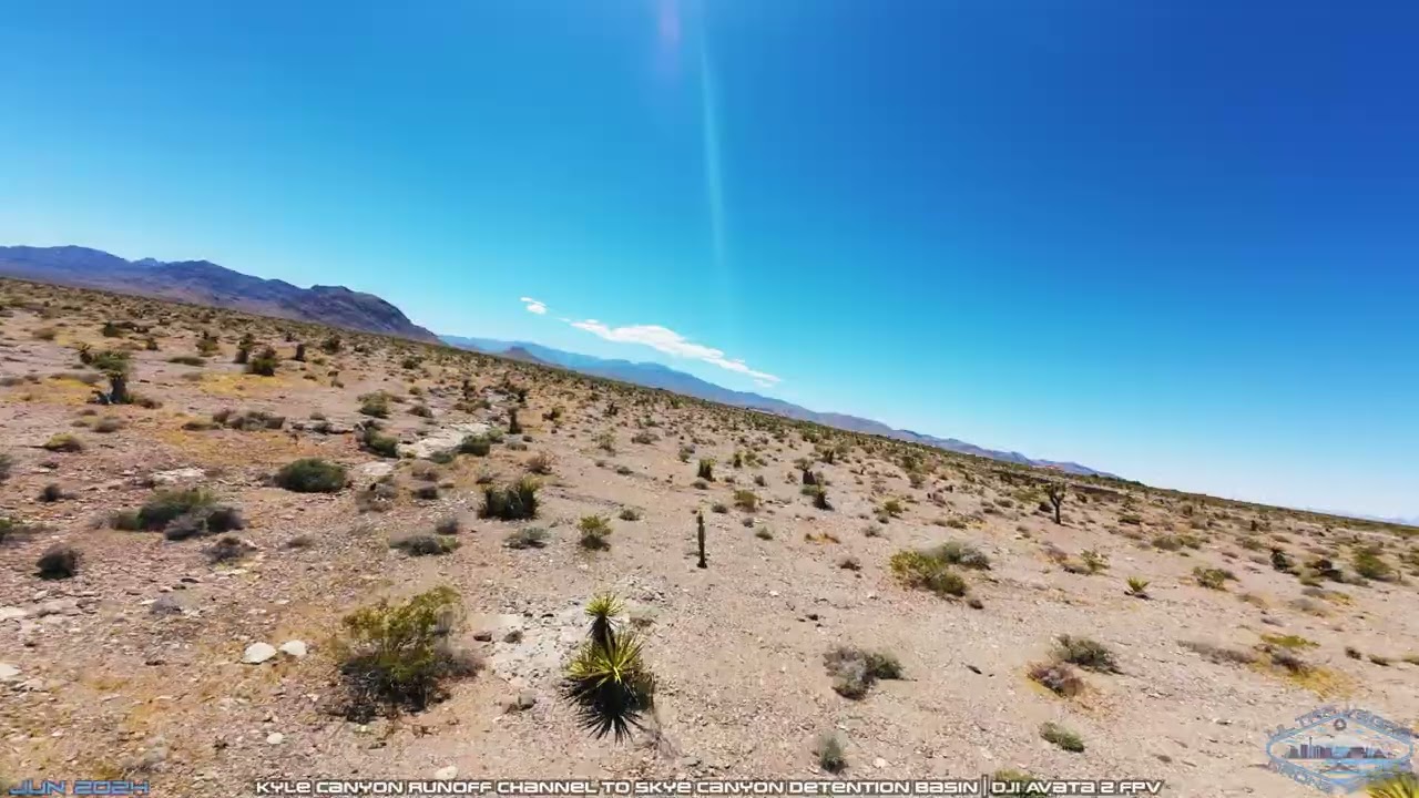 Kyle Canyon Runoff Channel to Skye Canyon Detention Basin DJI Avata 2 FPV June 2024