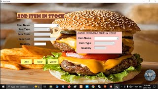 Fast Food Billing System Project in visual basic 6.0 and MS-Acces