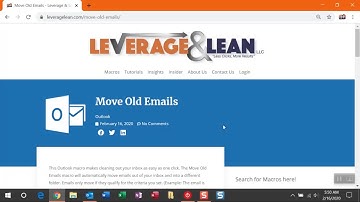 Move Old Emails - Macro Instructions