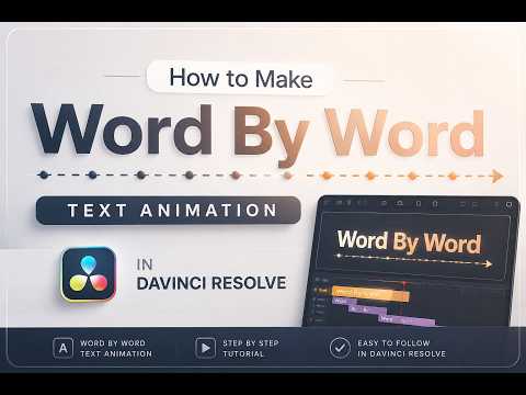 WORD BY WORD Text Animation In DaVinci Resolve free version (QUICK and EASY!)