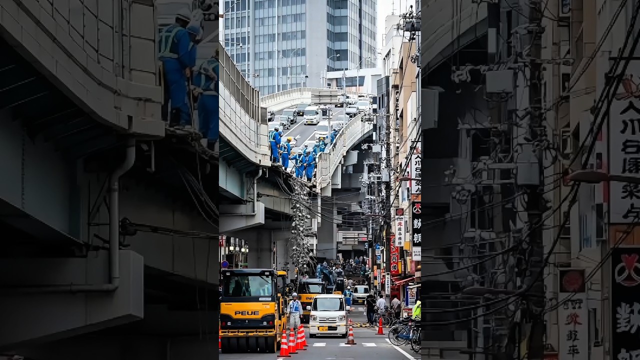 WATCH: The Moment a City Flyover Crumbles During Maintenance 