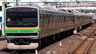 【E231系U534編成 我孫子での車輪転削完了に伴う返却回送（我孫子→上野→尾久）】E231系1000番台ﾔﾏU534編成が回送電車として柏駅3番線を通過するシーン（回9492M）2023.3.11