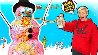 SILLY STRING SNOWMAN ATTACK!!