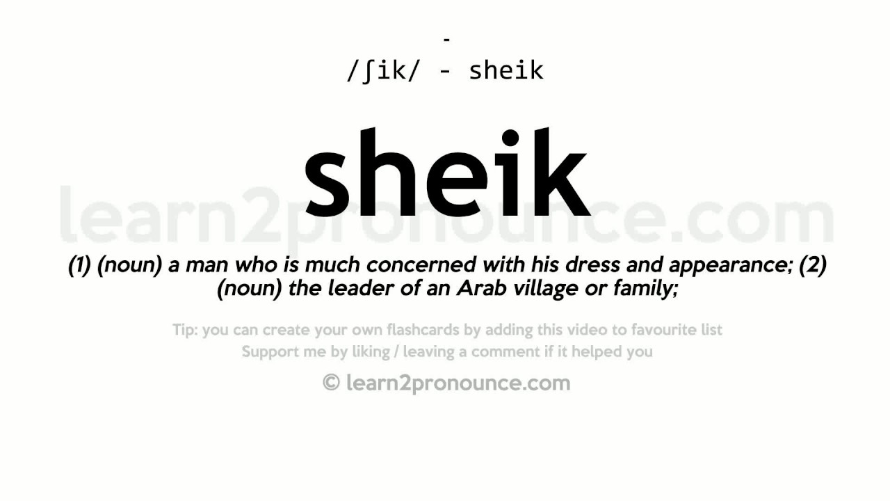 sheik  Tradução de sheik no Dicionário Infopédia de Inglês - Português