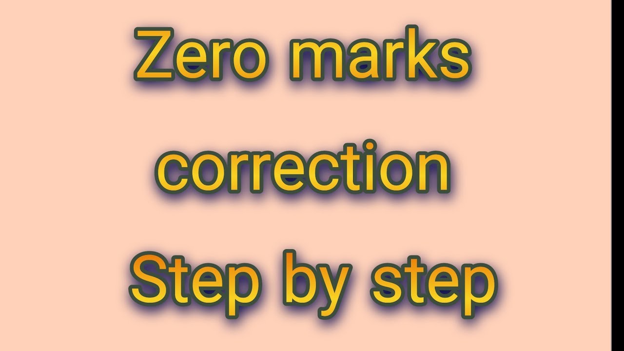 zero marks problem solution 