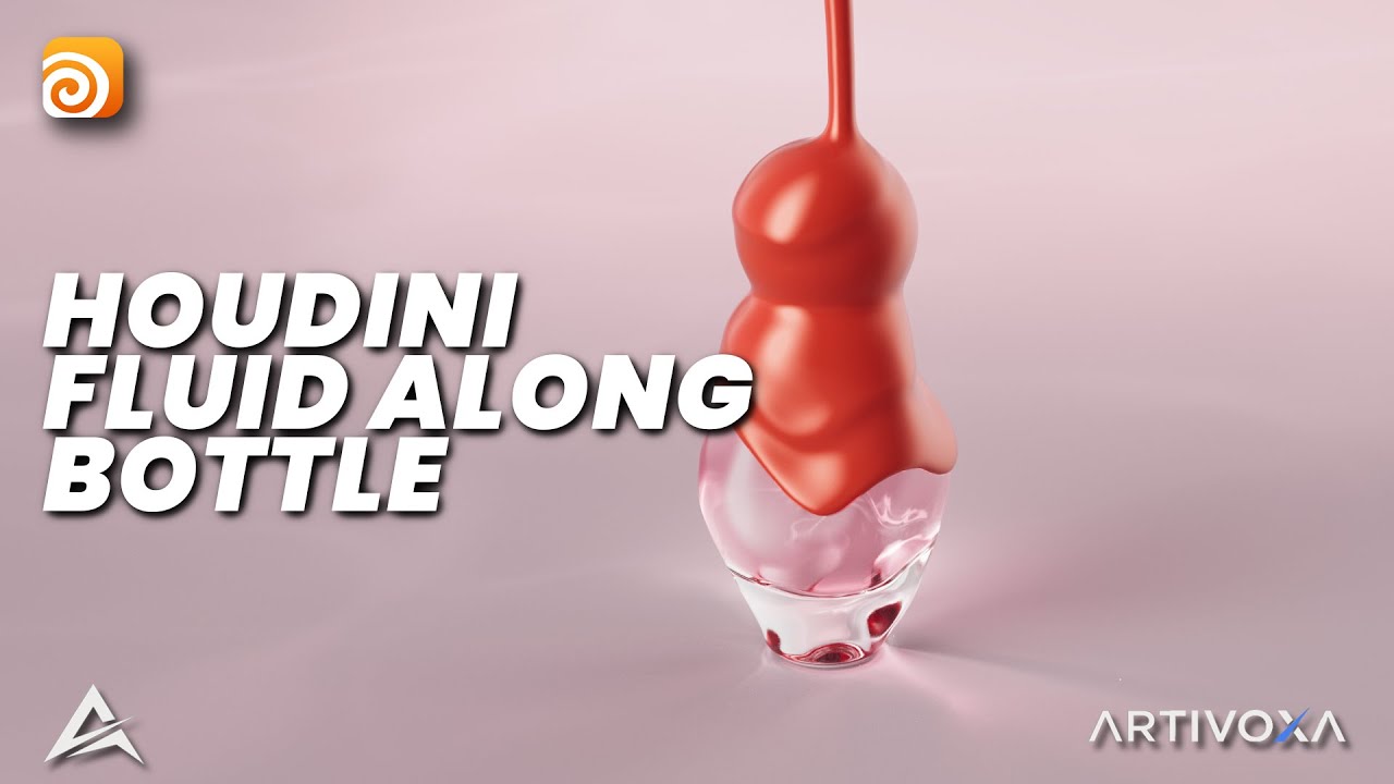 Houdini Tutorial | FLUID ALONG BOTTLE WITH CUSTOM FORCE - YouTube