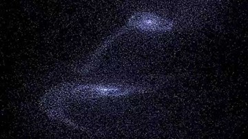 Collision between the Milky Way and Andromeda