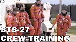 News Coverage of Space Shuttle STS-27 Preflight Training at the Kennedy Space Center