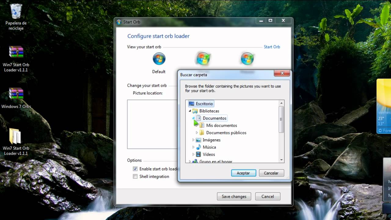 cambiar o personalizar boton de inicio Windows 7 sin modificar archivos en  sistema Windows 7 - YouTube