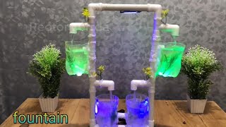 Pvc pipe water fountain // pvc pipe waterfall making at home // pvc pipe waterfall