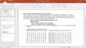 Generate a list of random permutation numbers