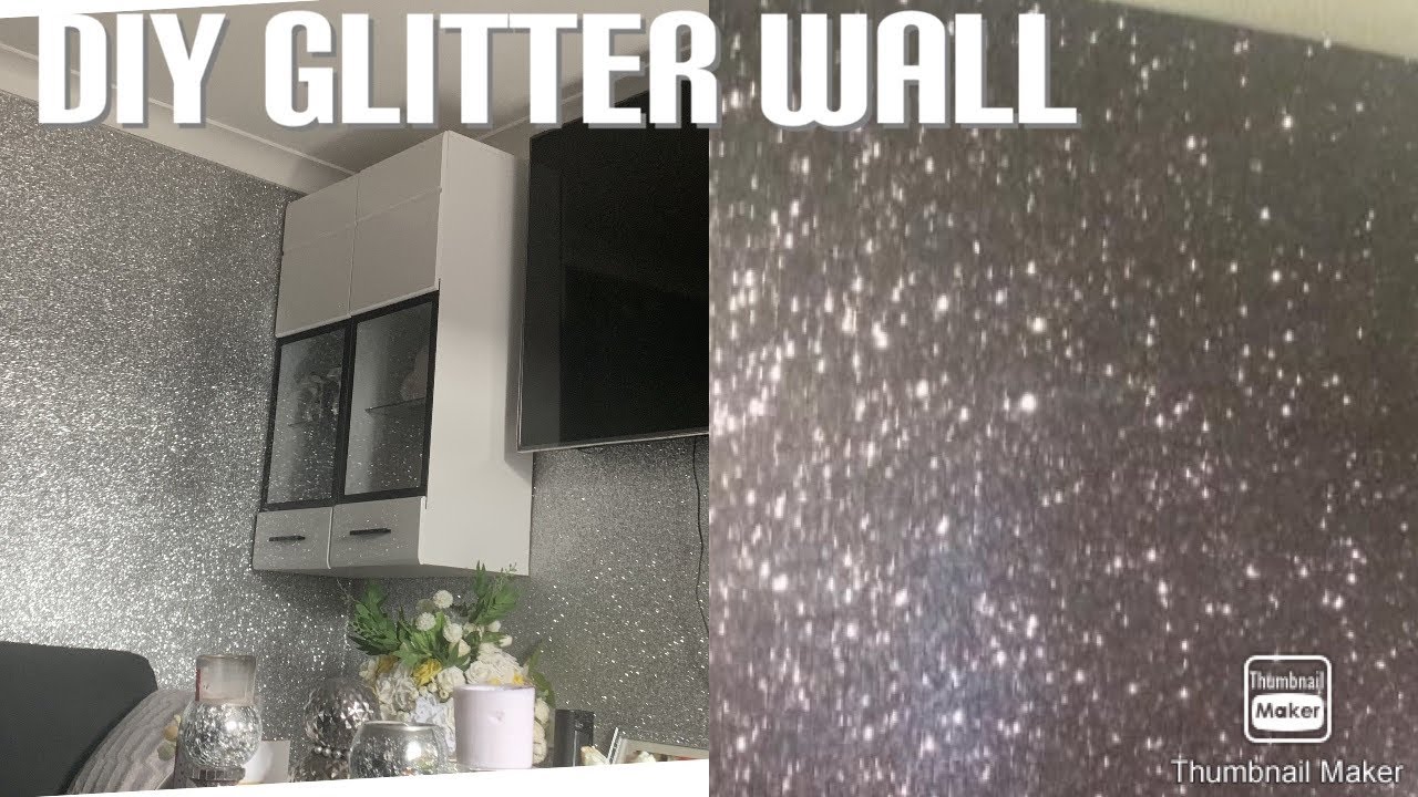 DIY glitter wall/ No mess Glitter wall decoration YouTube