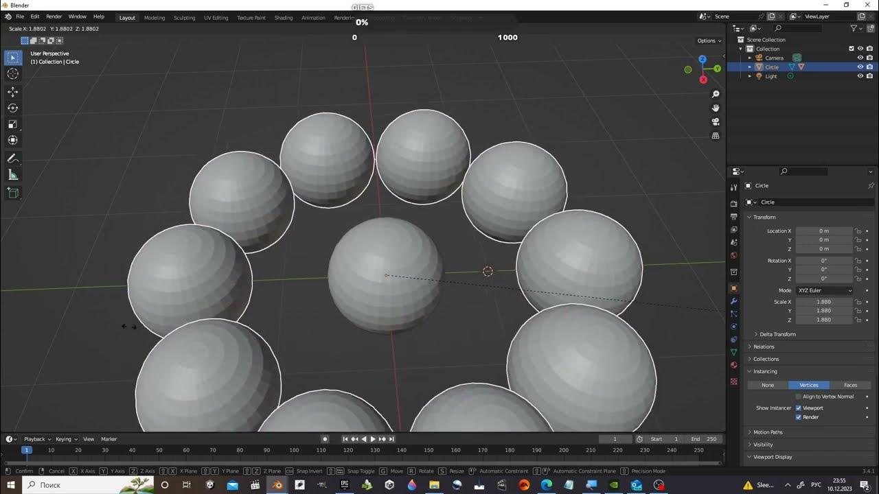 Blender 3d Tutorial - How to make Round Scalable Array - Instancing ...