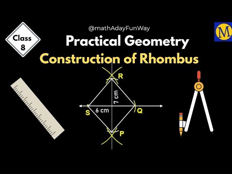 Maths class 8| Learn to construct a rhombus| Geometric Construction part 6- RHOMBUS