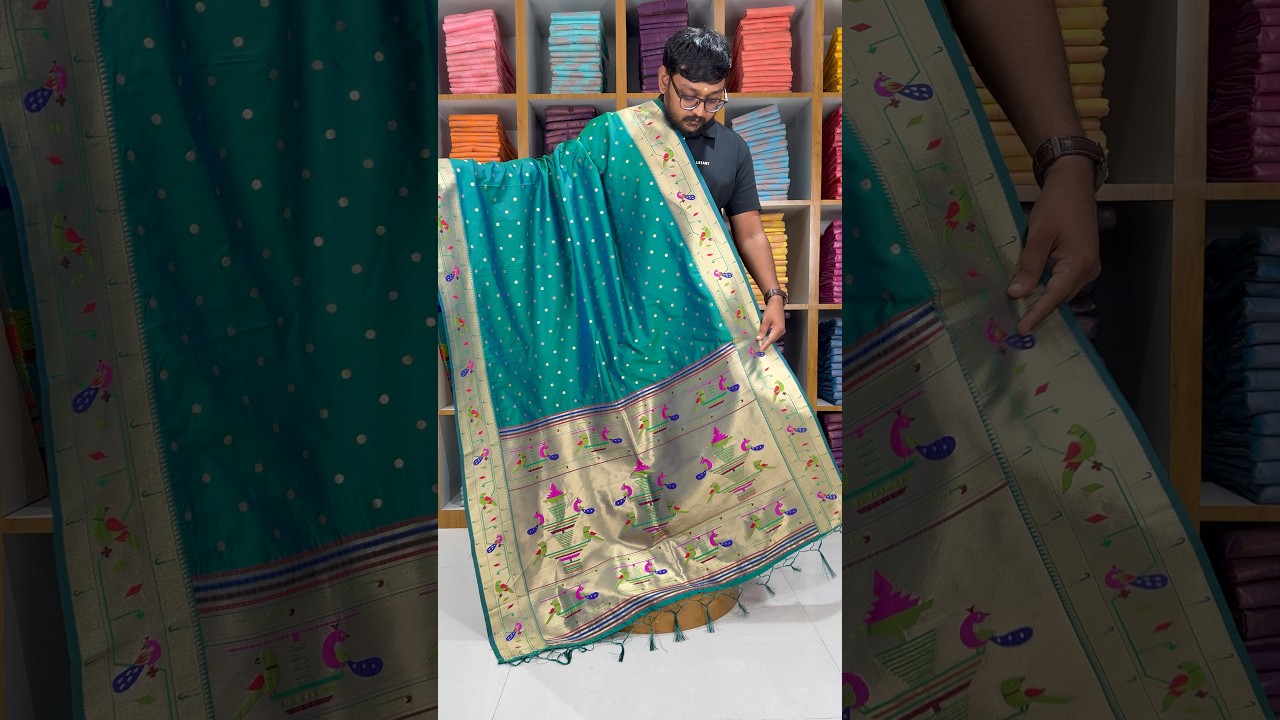 Dupatta - Pure Zari Peacock Motif Paithani Dupatta