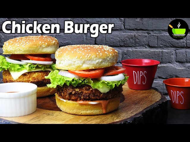 Chicken Burger | Crispy Chicken Burger Recipe | Spicy Chicken Burger Recipe| Homemade Chicken Burger | She Cooks