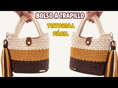 Bolso de Trapillo Fácil con PUNTOS BAJOS 👜 Aprende Paso a Paso (Tutorial GRATIS)