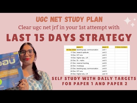 Study plan for ugc net | last 15 day's strategy to clear jrf in *first ...