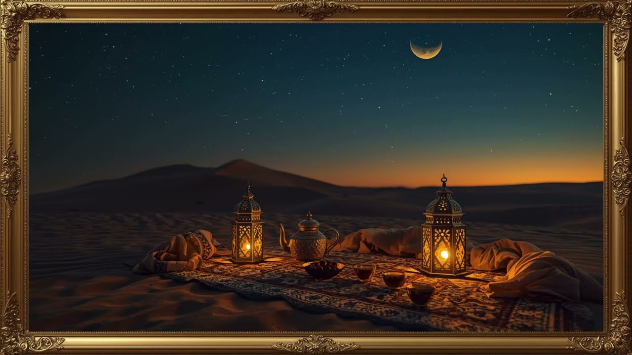 Ramadan Kareem Screensaver | خلفية رمضان كريم 2026  ramadan frame tv art 4k | Gold framed vintage