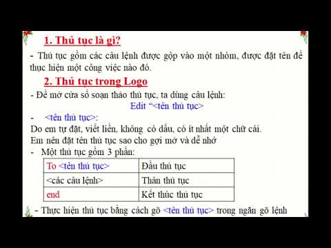 Thủ tục trong Logo - Tuần 23 Tin học