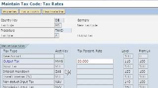 SAP CIN Configuration- Create Tax Code