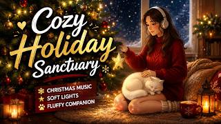 Cozy Holiday Sanctuary ❄️ Christmas Music, Soft Lights & Fluffy Companion to Unwind screenshot 3