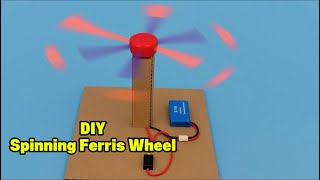 DIY Mini Ferris Wheel From Cardboard, Motor and Bottle Caps – Fun and Easy Learning Project 🎡
