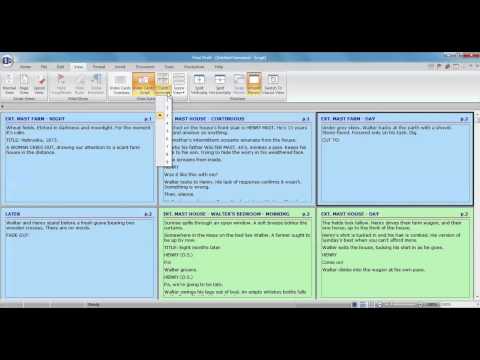 Final Draft 9 for Windows | Index Card and Scene View Tutorial