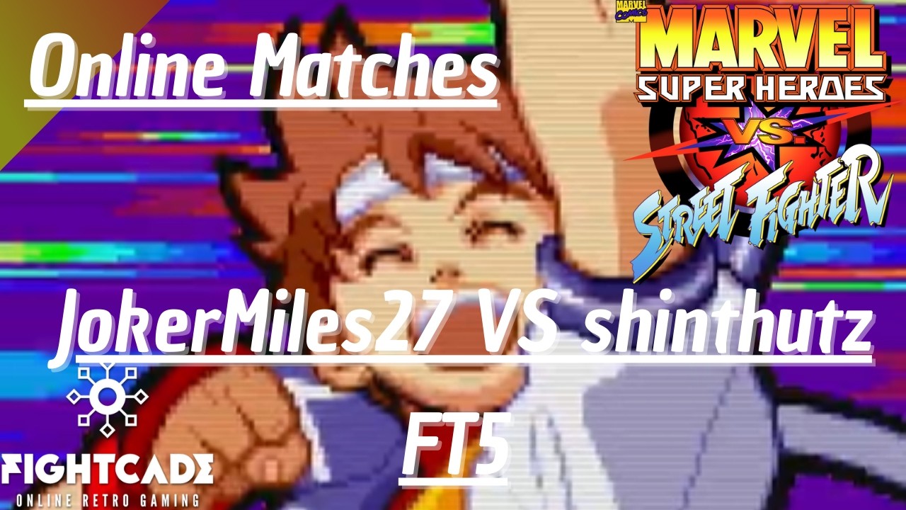 Marvel Super Heroes VS Street Fighter Online Matches (Fightcade 2) - JokerMiles27 VS shinthutz (FT5)