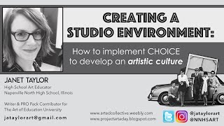 PART 1:  NAEA WEBINAR: Creating a Studio Environment: Your Questions Answered