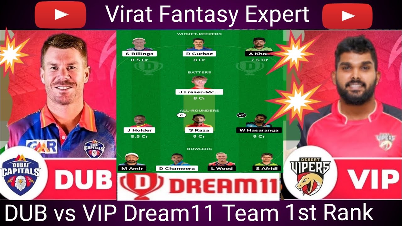 dub vs vip dream11 prediction, dub vs vip dream11 team, dub vs vip