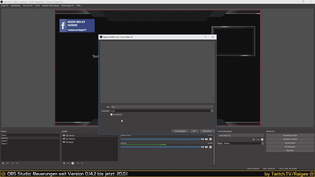 OBS Studio Tutorial 01-2: Neue Features 0.15.0 bis 20.0.1 - YouTube