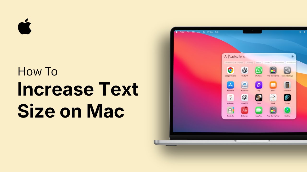 Как увеличить размер текста на Mac