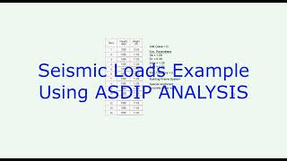 Seismic Loads Example Using ASDIP ANALYSIS
