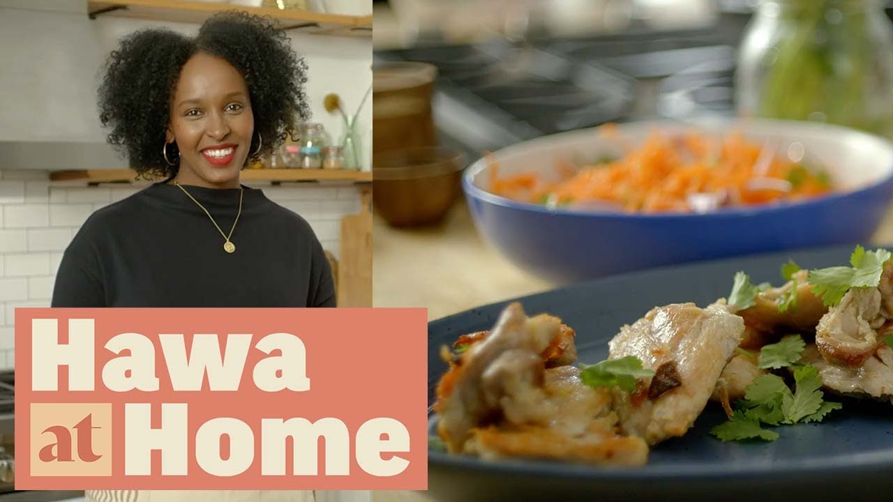 How to Make Chicken Thighs with Garlic, Ginger and Coconut Oil | Hawa at Home | Food Network
