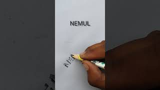 3d amazing NEMUL writting ✍🏼 #youtubeshorts #art #handwriting #trending