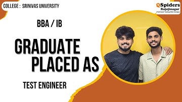 Student Placement Story as Content TEST ENGINEER | QSpiders | Rajajinagar