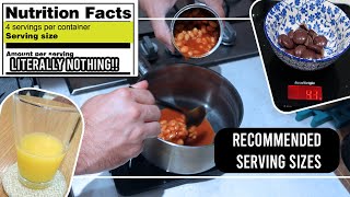 Living On Recommended Serving Sizes For A Day