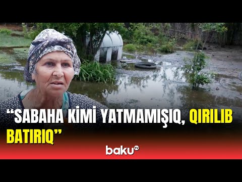 Sakinlər evləri ilə birlikdə su altında qaldı | Yağış bir kəndi su altında qoydu