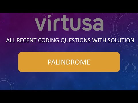 Palindrome | Virtusa Coding Questions | Repeated and recently asked question Solved in java