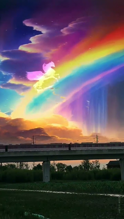 Unicorn Terbang di Atas Pelangi