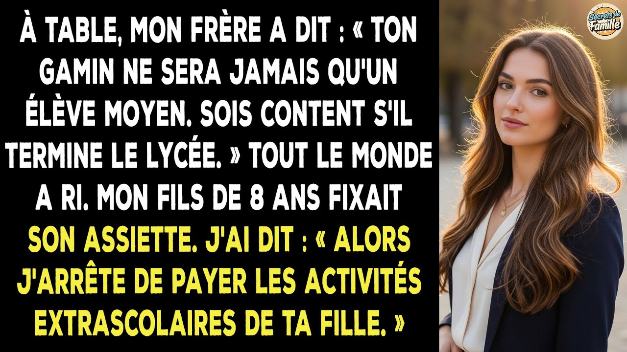 Mon Frère A Prédit Un Avenir Médiocre Pour Mon Enfant, Me Disant De Me Contenter De Son Diplôme.